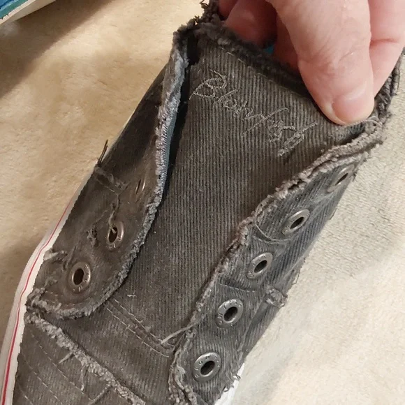 lowfish Malibu Play slip-on sneakers in light grey hipster smoked twill Size 10 - Picture 12 of 12